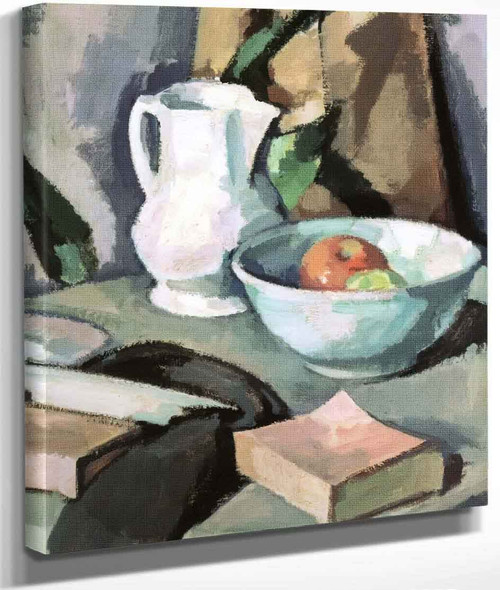 Still Life With A Jug And A Bowl Of Apples By Samuel John Peploe