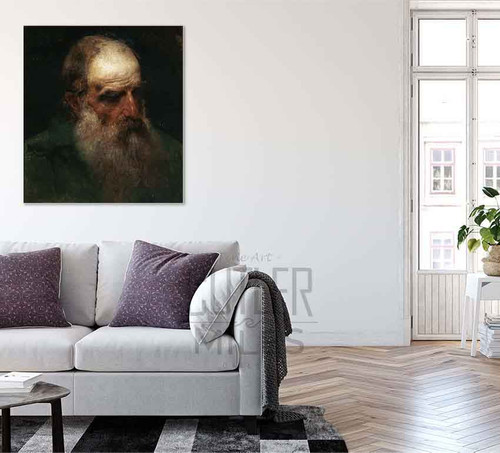 Studio Dal Vero Di Testa Di Vecchio By Francesco Paolo Hayez