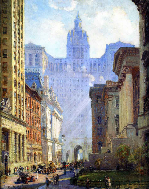 Chambers Street And The Municipal Building, N.Y.C. By Colin Campbell Cooper By Colin Campbell Cooper