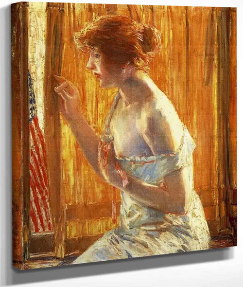 The Flag Outside Her Window, April By Frederick Childe Hassam