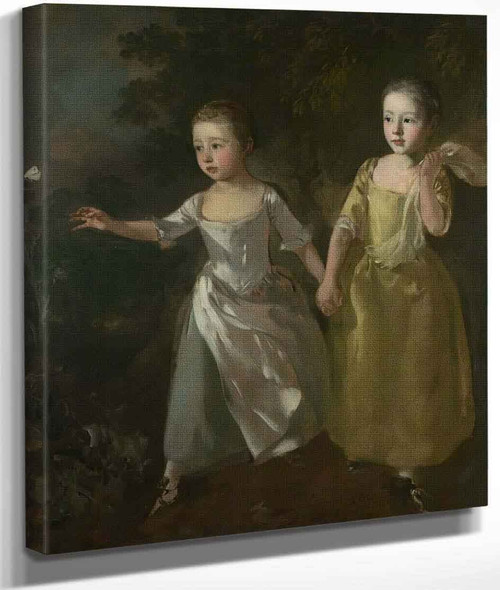 The Painter's Daughters Chasing A Butterfly By Thomas Gainsborough By Thomas Gainsborough