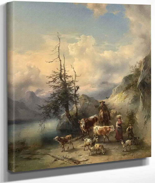 The Return Of The Herd From The High Pastures By Friedrich Gauermann