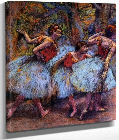 Three Dancers, Blue Skirts, Red Blouses By Edgar Degas By Edgar Degas