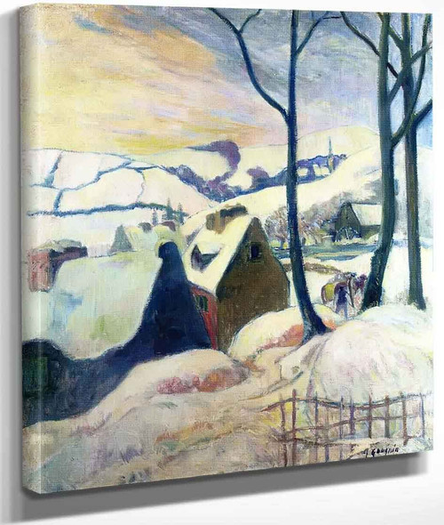 Village In The Snow By Paul Gauguin By Paul Gauguin