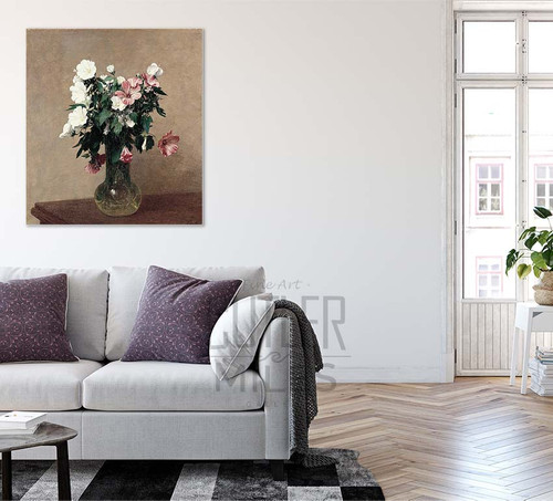 White And Pink Mallows In A Vase By Henri Fantin Latour By Henri Fantin Latour