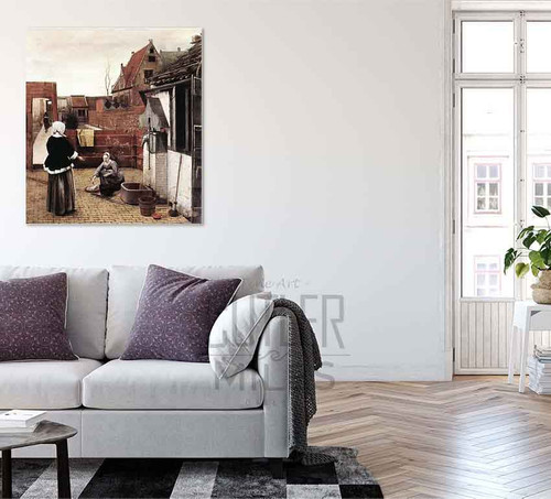 Woman And Maid In A Courtyard By Pieter De Hooch