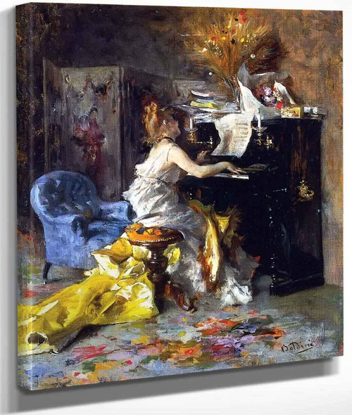 Woman At A Piano By Giovanni Boldini By Giovanni Boldini