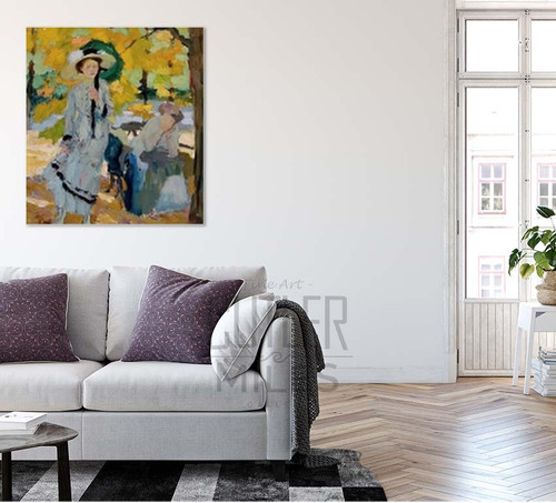 Woman With Umbrella By Edward Cucuel By Edward Cucuel