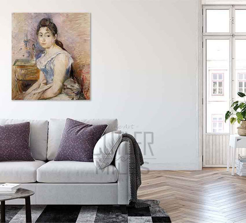 Young Woman In A Blue Blouse By Berthe Morisot