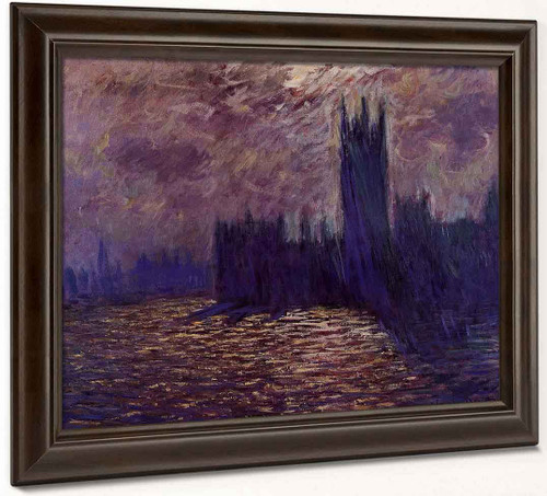 Houses Of Parliament, Reflection Of The Thames By Claude Oscar Monet