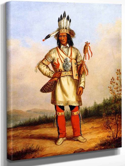 Chief Tanaghte, Delegate To Lord Elgin At Montreal By Cornelius Krieghoff By Cornelius Krieghoff