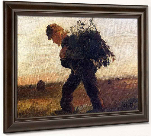 Per Bollerhus Walking With His Bundle Of Sticks By Anna Ancher