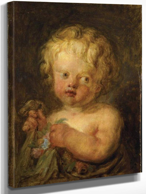 Child With Flowers By Jean Honore Fragonard