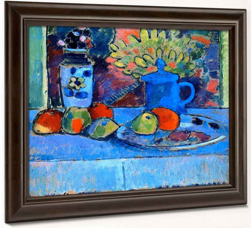 Still Life With Flowers And Fruit By Alexei Jawlensky By Alexei Jawlensky
