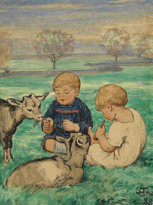 Children At Play By Hans Thoma