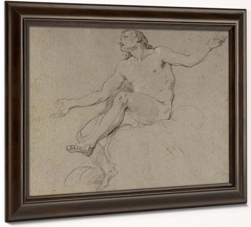 Study Of A Naked Man, For The Apotheosis Of St Louis By Charles Joseph Natoire By Charles Joseph Natoire