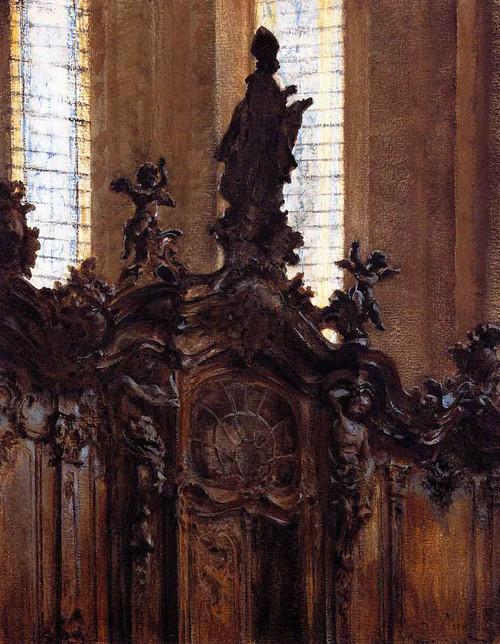 Choirstalls In Mainz Cathedral By Adolph Von Menzel By Adolph Von Menzel