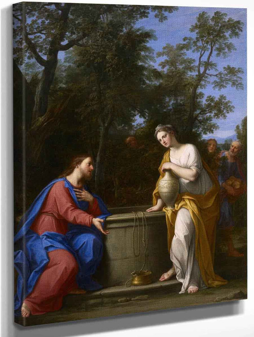 Christ And The Woman Of Samaria By Marcantonio Franceschini  By Marcantonio Franceschini