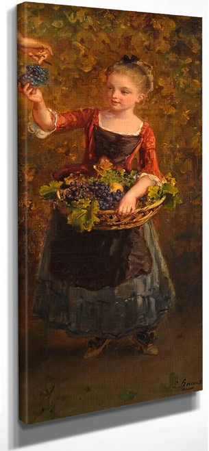 Girl With Grapes By Ludwig Knaus