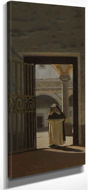 Interior Of A Cloister  By Giuseppe Abbati By Giuseppe Abbati