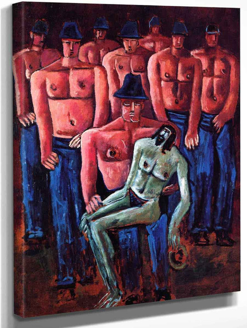 Christ Held By Half Naked Men By Marsden Hartley