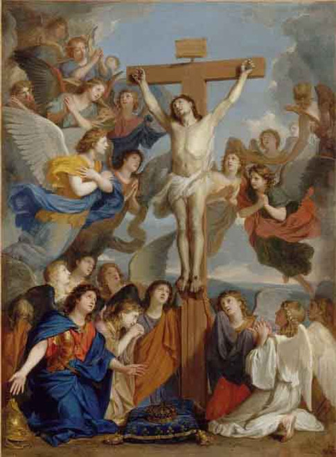 Christ On The Cross With Angels By Charles Le Brun