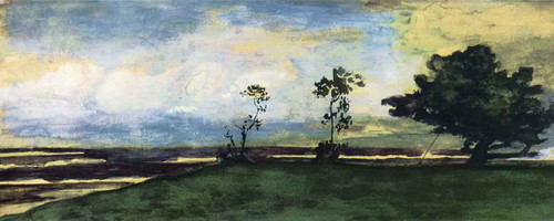 At Papara, Beb. 25Th, 1891. Early Moonlight And Afterglow. From The Verandah Of Tati's House By John La Farge By John La Farge