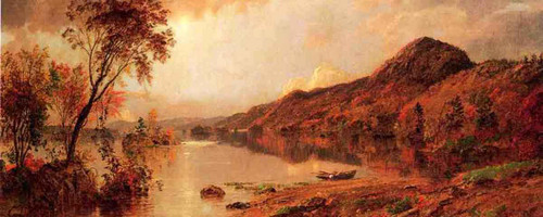 Autumn By The Lake By Jasper Francis Cropsey By Jasper Francis Cropsey