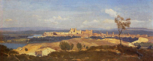 Avignon Seen From Villenueve Les Avignon By Jean Baptiste Camille Corot