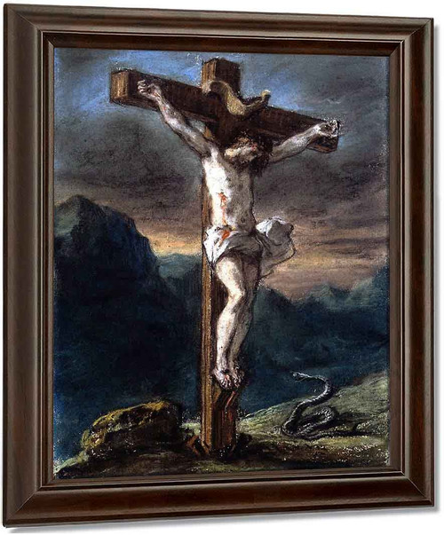Christ On The Cross By Eugene Delacroix Art Reproduction from