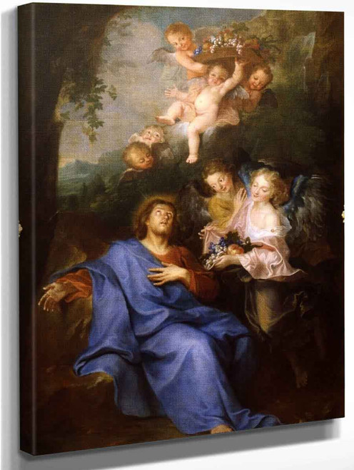 Christ Served By Angels By Antoine Coypel Ii By Antoine Coypel Ii