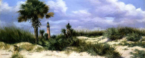 Lighthouse At Ponce Park By William Aiken Walker