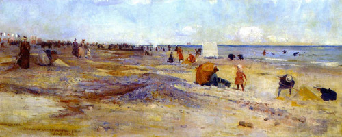 Sketch Of Littlehapton Beach By Charles Conder By Charles Conder