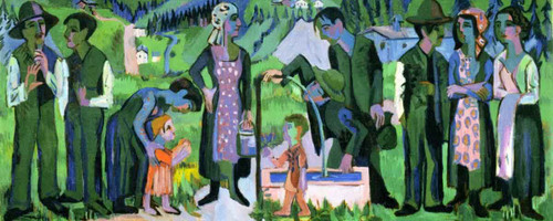 Sunday In The Alps Scene At The Well By Ernst Ludwig Kirchner By Ernst Ludwig Kirchner