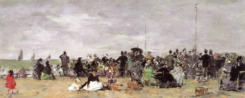 The Beach At Trouville 21 By Eugene Louis Boudin