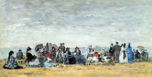 Beach Scene At Trouville 11 By Eugene Louis Boudin