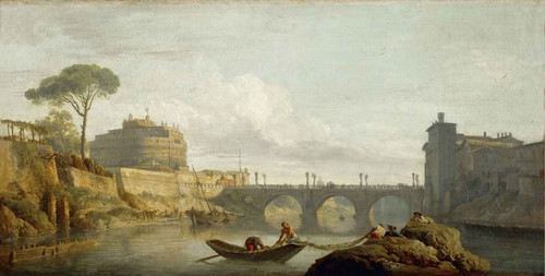 Bridge And Castle Sant Angelo In Rome By Claude Joseph Vernet