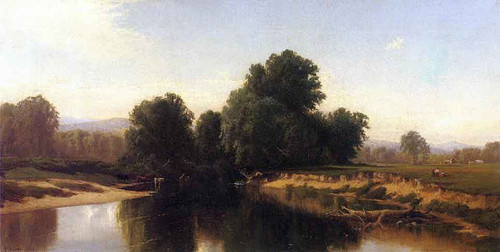 Cattle By The River By Alfred Thompson Bricher