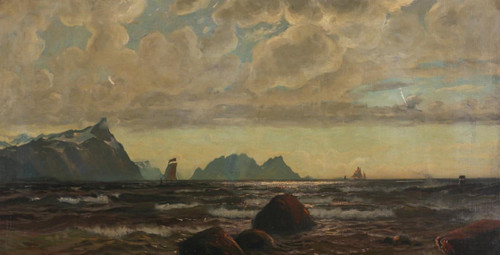 Coastal Landscape With Boats (Kystlandskap Med Båter) By Thorolf Holmboe(1866 1935)