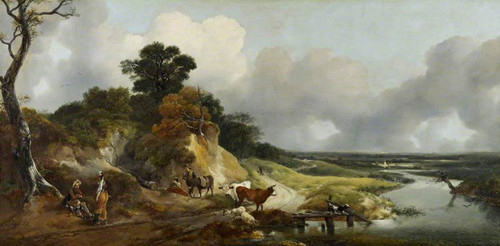 Landscape With A View Of A Distant Village By Thomas Gainsborough  By Thomas Gainsborough