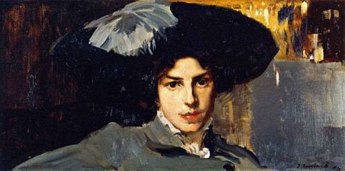 Maria With Hat By Joaquin Sorolla Y Bastida