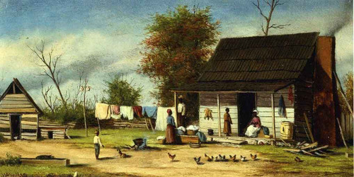 Negro Cabiin With Two Pole Chimney By William Aiken Walker