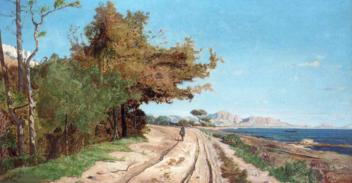 Road By The Mediterranean, Near Marseille By Paul Camille Guigou