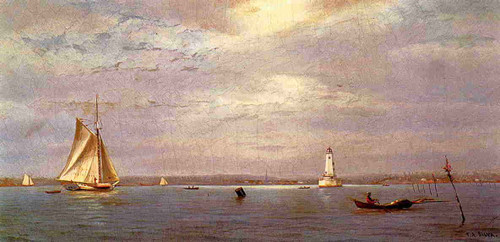 Robin's Reef Lighthouse Off Tomkinsville, New York Harbor By Francis A. Silva