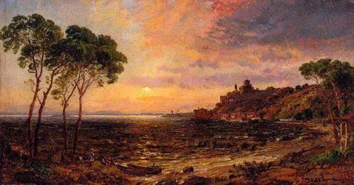Sunset Over Lake Thrasemine By Jasper Francis Cropsey By Jasper Francis Cropsey