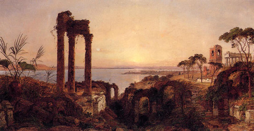 The Bay Of Naples By Jasper Francis Cropsey By Jasper Francis Cropsey