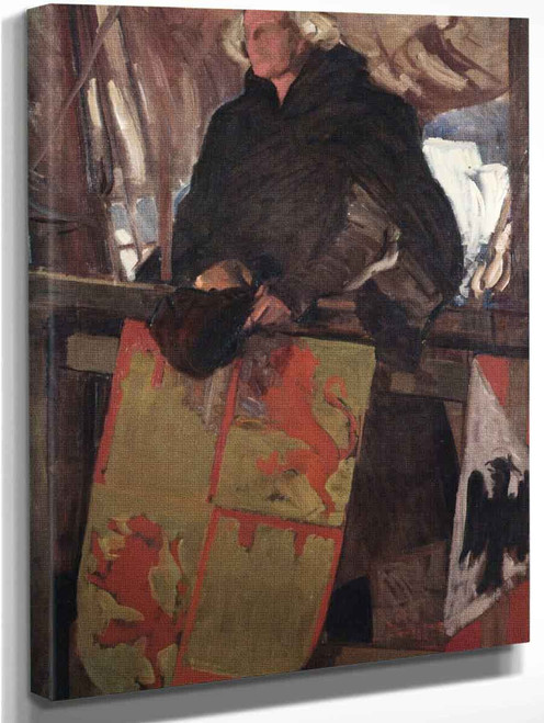 Columbus Leaving Palos (With Coat Of Arms) (Sketch) By Joaquin Sorolla Y Bastida(Spanish, 1863 1923)