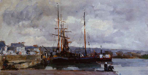 The Port Of Rouen, Grey Weather By Albert Lebourg By Albert Lebourg