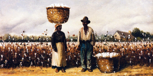 Two Cotton Pickers In A Field By William Aiken Walker