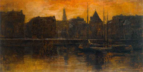View Of The Prins Hendrikkade With Schreierstoren, Amsterdam By George Heidrik Breitner